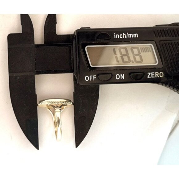 Vintage Sterling Silver Lapis Lazuli Ring Oval Cabochon 925 Estate Jewelry - Picture 9 of 10